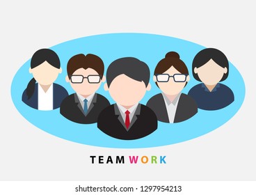 Business People teamwork ,Vector illustration cartoon character. - Vector