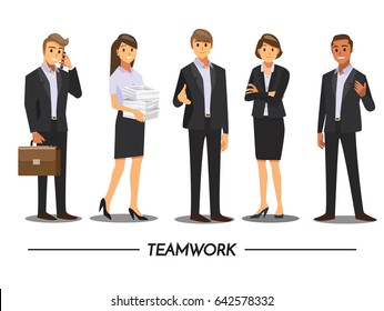 Business People Teamwork ,Vector Illustration Cartoon Character.