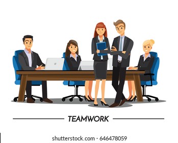 Business People Teamwork Vector Illustration Cartoon Stock Vector ...