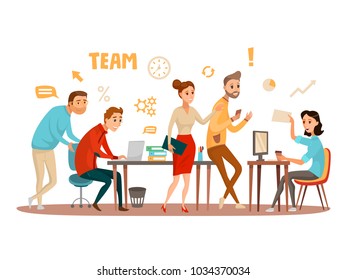 Business People teamwork workers in office working together