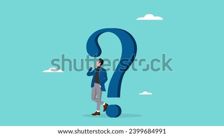 business people thinking with big question mark illustration suitable to describe businessmen confused vector illustration, choosing concept, businessmen confused with the question design illustration