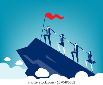 Business people together to success holding each team hands. Concept business teamwork vector illustration Support