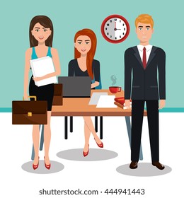 business people in training process  isolated icon design, vector illustration  graphic 