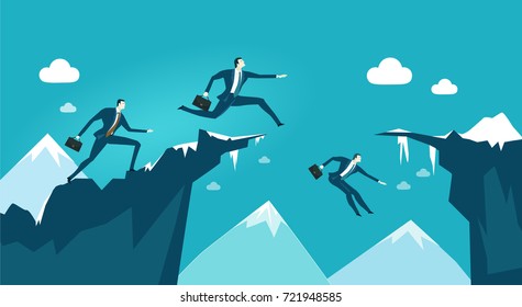 Business People Trying Reach Other Side Stock Vector (Royalty Free ...