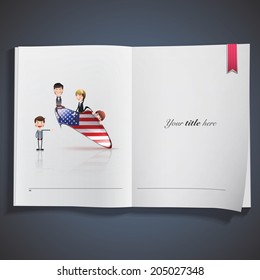 Business people with USA speech 