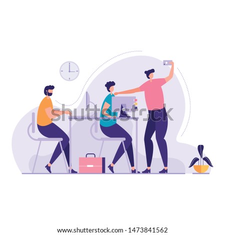 Business People Using Gadgets vector illustration