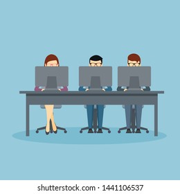 Business people using laptops	vector
