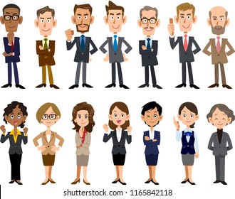 Business people of various ages and races