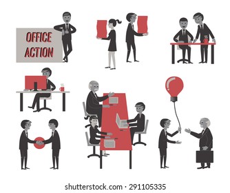 Business People , Various Characters, Actions And Activities.