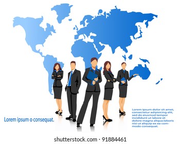 business people, vector background
