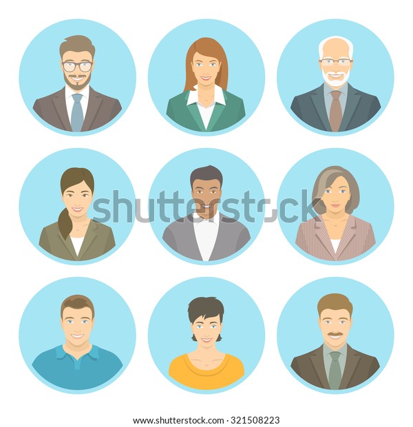 Business People Vector Flat Avatars Women Stock Vector (Royalty Free ...