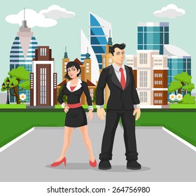 Business people vector flat illustration
