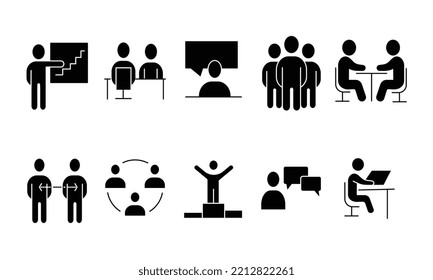 conjunto de iconos vectoriales de gente de negocios.
Icono de administración de negocios.