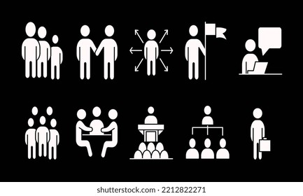 business people vector icon set.
Business management icon.