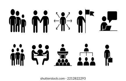 conjunto de iconos vectoriales de gente de negocios.
Icono de administración de negocios.