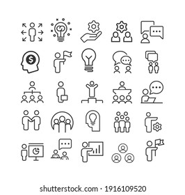 Business People Vector Line Icon Set