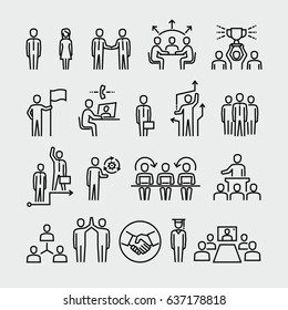 Business people vector line icons
