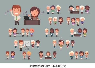 Business people vector set