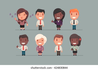 Business people vector set