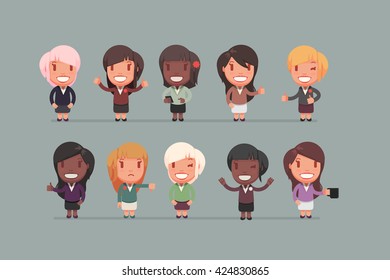 Business people vector set