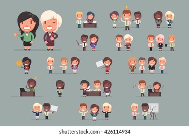 Business people vector set