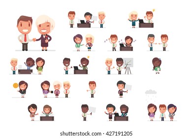 Business people vector set