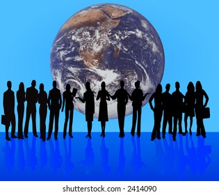  Business People - vector silhouette illustration
