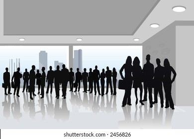 Business People - vector silhouette illustration