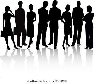 Business People Vector Silhouette Illustration Stock Vector (Royalty ...