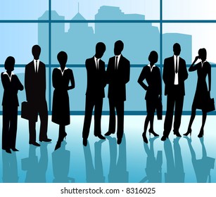 Business People - vector silhouette illustration