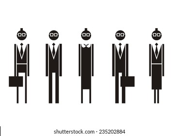 Business people. Vector silhouettes.