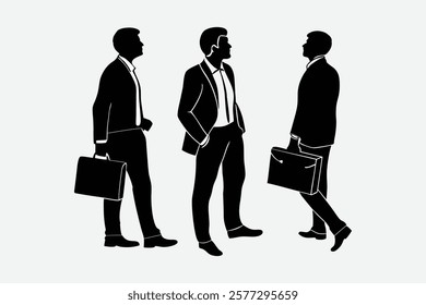 business people vector silhouettes. Businessman silhouettes set, man pack of vector silhouette design