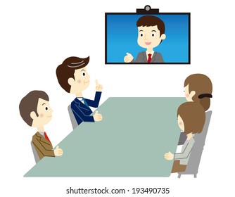 Business people in video meeting