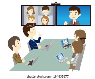 Business people in video meeting