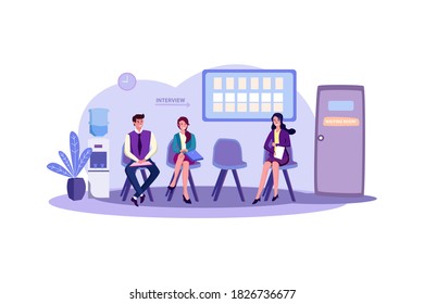 Business people waiting for job interview