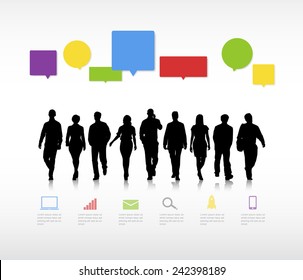 Business people walking vector