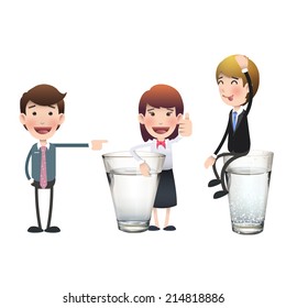 Business people with water glass over white background. Vector design. 