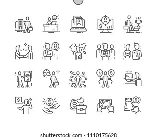 Business people Well-crafted Pixel Perfect Vector Thin Line Icons 30 2x Grid for Web Graphics and Apps. Simple Minimal Pictogram