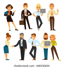 Business people while working time template vector illustration