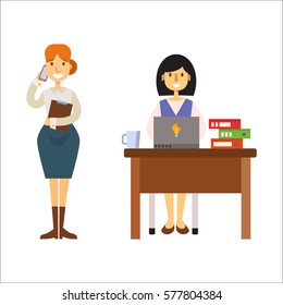 Business people woman character vector illustration.