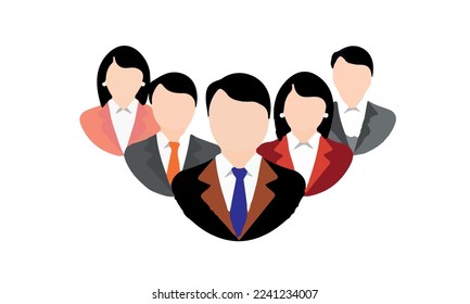 business people and women on white background , working day