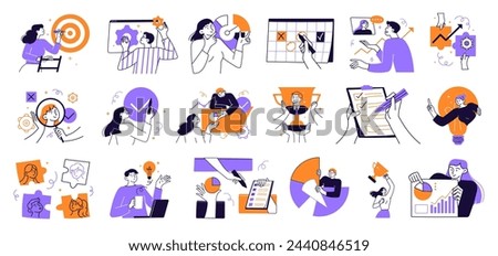 Business people work analytics data statistics