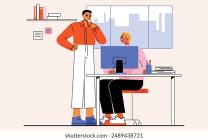 business people work space with office scenes 