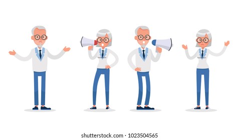 business people working and different poses action character vector design