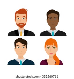 Business people working graphic design, vector illustration eps10