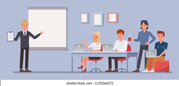 Business people working in office character vector design. 