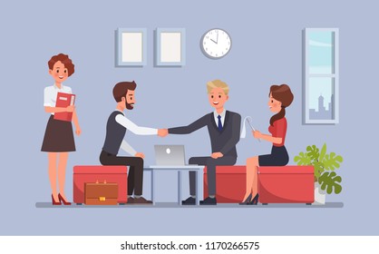 Business people working in office character vector design. 