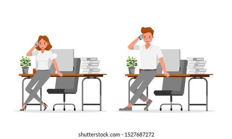 business people working in office character vector design.