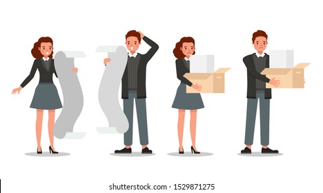 business people working in office character vector design.