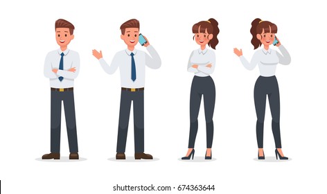 business people working in office character vector design.